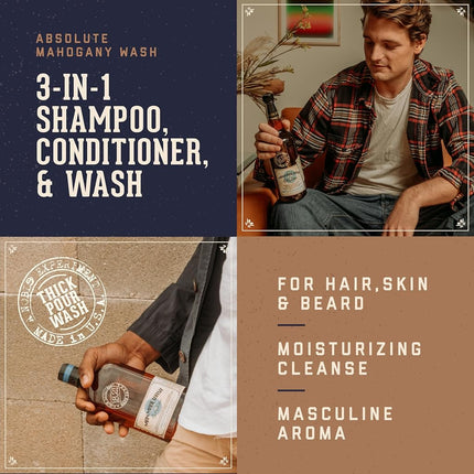 1821 Man Made Absolute Mahogany Shampoo, Conditioner and Body Wash 100 ml