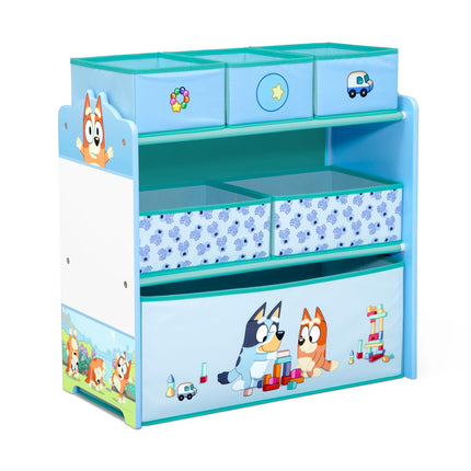 Delta Children - Organizador de juguetes de 6 cubos Bluey Design & Store - Certificación Greenguard Gold, azul
