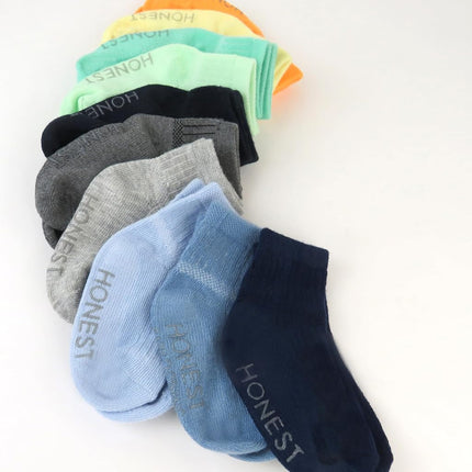 HonestBaby Baby Multipack Cozy Socks Sustainably Made for Infant, Newborn Baby, Toddler, Kids Boys', Girls', Unisex, 10-pack Rainbow Blues, 12-24 Months