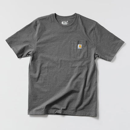 Carhartt Men's Loose Fit Heavyweight Short-Sleeve Pocket T-Shirt (Also Available in Big & Tall) Work Utility, Black (Carbon Heather), XS