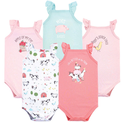 Hudson Baby Unisex Baby Cotton Sleeveless Bodysuit
