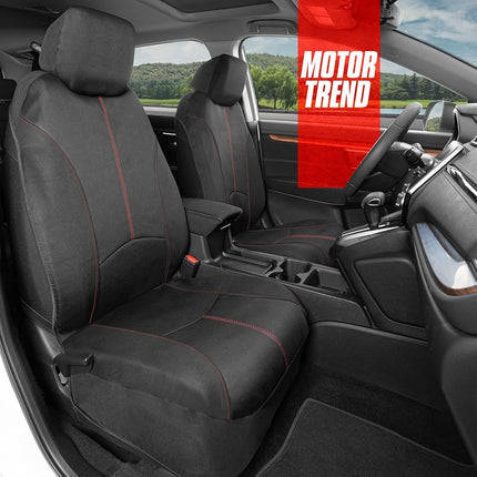 Motor Trend BDK Fundas Impermeables para Asientos Delanteros Solamente – Protección Cómoda de Neopreno con Costuras Bicolores, Fáciles de Instalar, Ajuste Universal para la Mayoría de Coches, Camionetas y SUVs