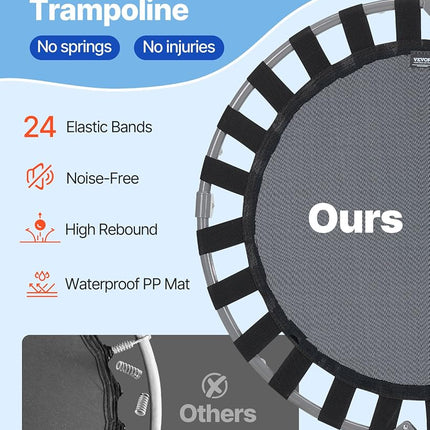 VEVOR 36" Kids Trampoline, 3FT Indoor Outdoor Trampolines, Foldable Mini Trampoline with Handle, Rebounder Trampolines for Toddlers, Birthday Choice for 3+ Years Children, Boys Girls for Fun, Red