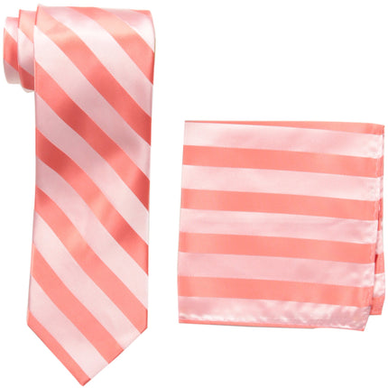 STACY ADAMS mens Solid Woven Formal Stripe Tie Set