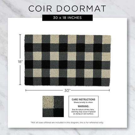 DII CAMZ11129 Indoor/Outdoor Natural Coir Easy Clean PVC Non Slip Backing Entry Way Doormat for Patio, Front, Weather Exterior Doors, 18x30, Love & Coffee