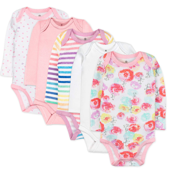 HonestBaby Baby 5-Pack Organic Cotton Long Sleeve 