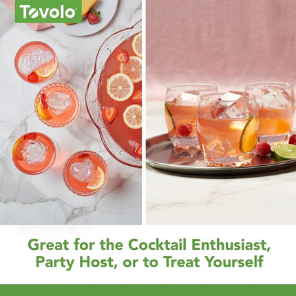 Tovolo Assorted Shaped Ice Molds, Set of 4 - Large Ice Mold Gift Set - Unique Ice Mold Chills Drinks - Odor-Free Freezer Storage, Dishwasher-Safe with Silicone Plunger