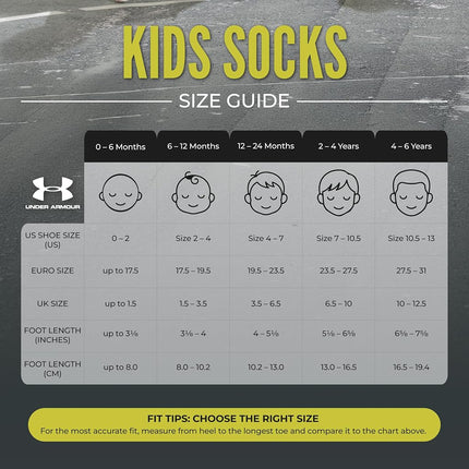 Under Armour Boys' Multi Pack Sock, Grey Low Cut, 2-4 Years (Pack of 6)