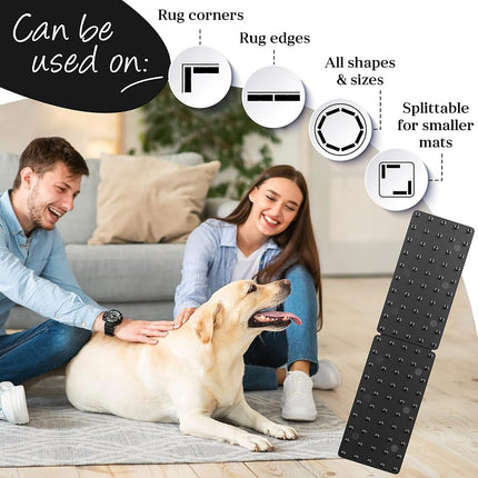 Medipaq Rug Grippers for Laminate Floor & Wooden Floors - 8-Pack Non Slip Rug & Carpet Grippers to Prevent from Slipping & Sliding - Non Slip Rug Underlay Alternative