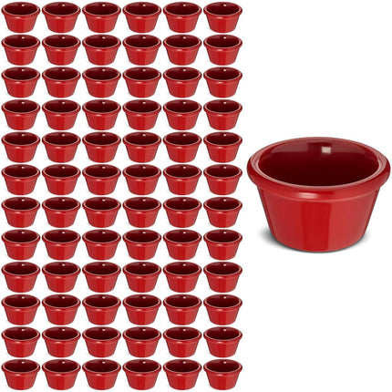 Carlisle FoodService Products Vaso de salsa tipo ramequín liso para restaurantes, cafeterías y comida rápida, plástico, 2 onzas, rojo Roma, (paquete de 72)