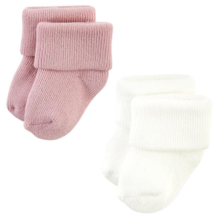 Chaussettes en tissu éponge et coton riche unisexe pour nouveau-né Hudson Baby, motif rayures roses, 6-12 mois, motif rayures roses, 6-12 mois