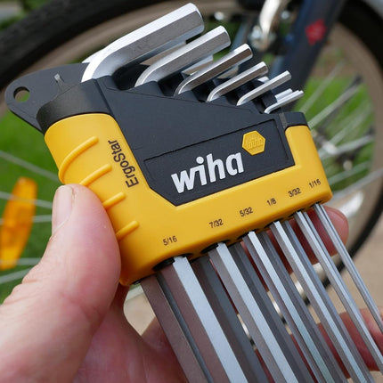 Wiha 66991 MagicRing Ball End Hex Key Set, Long Inch, in Holder, 13 Piece