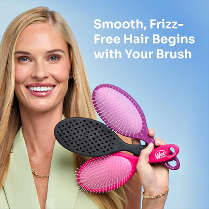 Wet Brush Frizz Free Detangler Reduces Frizz, Static & Flyaways Using Ionic Technology, Smooth Finish Styling Brush Adds Shine, Ergonomic Design, Works On All Hair Types, Wet Or Dry Hair, Purple