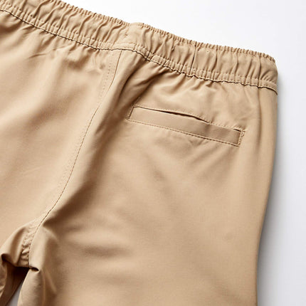 Nautica Boys School Uniform Jogger Shorts, Elastic Waistband with Drawstring Closure, Wrinkle & Fade Resistant Fabric, Lowell Khaki, 6