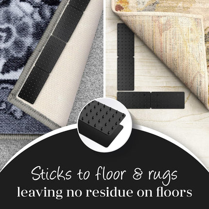 Medipaq Rug Grippers for Laminate Floor & Wooden Floors - 8-Pack Non Slip Rug & Carpet Grippers to Prevent from Slipping & Sliding - Non Slip Rug Underlay Alternative