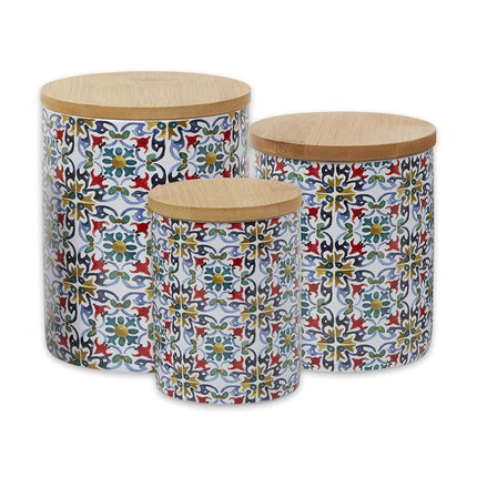 DII Kitchen Ceramics Collection Canister Set, Flor