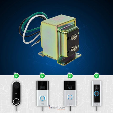 Newhouse Hardware 30TR Doorbell Transformer, 16v 30va, Compatible with Ring Pro, UL Certified