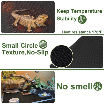 TCYPUHL Reptile Carpet, Reptile Mat, Bearded Dragon, Leopard Gecko Substrate,Bearded Dragon Tank Flooring Grey 2PACK