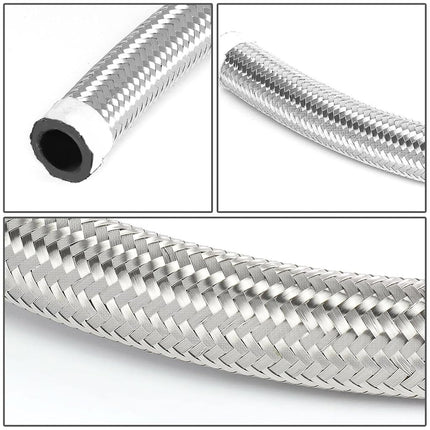 DNA Motoring OFL-KIT-008-SL Universal Turbo Charger Oil Drain/Feed Line Complete Kit,Silver