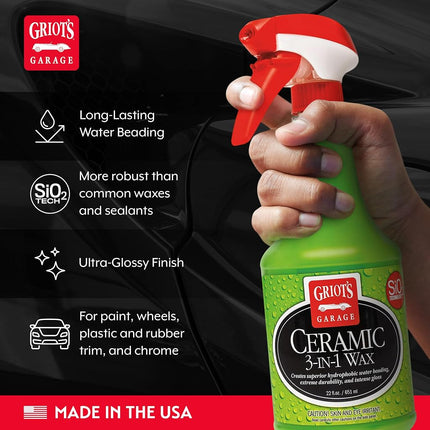 Griot'S Garage 10978 3-In-1 Ceramic Wax 22Oz, Green