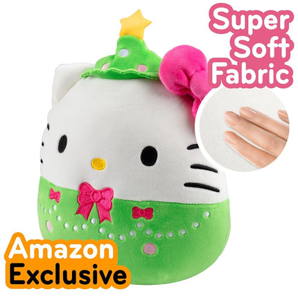 Squishmallows Original 8-Inch Hello Kitty Christmas Tree - Official Jazwares Christmas Plush - Collectible Soft & Squishy Sanrio Stuffed Animal Toy - Add to Your Squad - Gift for Kids, Girls & Boys
