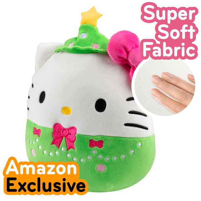 Squishmallows Original 8-Inch Hello Kitty Christmas Tree - Official Jazwares Christmas Plush - Collectible Soft & Squishy Sanrio Stuffed Animal Toy - Add to Your Squad - Gift for Kids, Girls & Boys