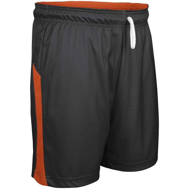 CHAMPRO Boys' Swish Reversible Basketball Shorts, Orange, Black, Medium