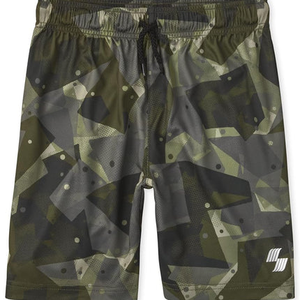 The Children's Place Boys Basketball Shorts Moisture Wicking Quick Dry Casual Shorts for Boys, Green Agate, XL