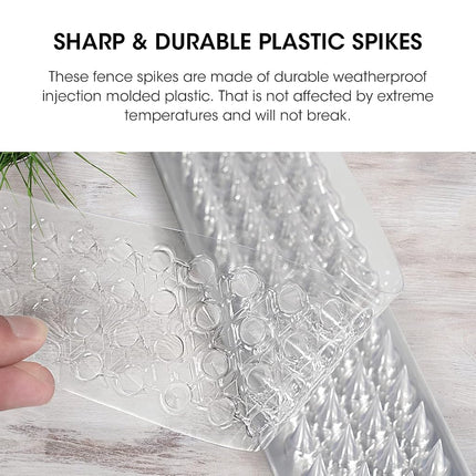Touri 24 Pcs Bird Spikes, Clear Transparent PVC Strips