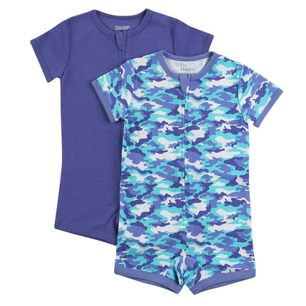 Hanes Baby Rompers, Ultimate Zippin Short Sleeve Romper for Boys & Girls, 2-Pack, Purples, 12-18 Months