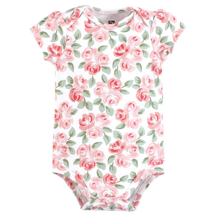 Hudson Baby Unisex Baby Cotton Bodysuits, Coral Floral Daddys Girl, 18-24 Months