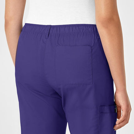 WonderWink Women's Size Wonderwork Straight Leg Cargo Scrub Pant, Grape, X-Large Tall