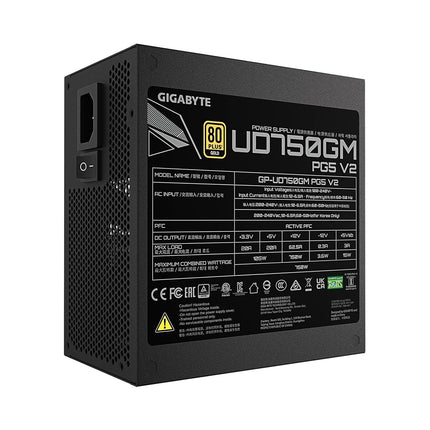 GIGABYTE UD750GM PG5 V2-750W certifiée 80 Plus Platinum - Compatible PCIe5.1 - ATX3.1 - Alimentation entièrement modulaire (GP-UD750GM PG5 V2)