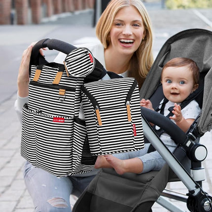 Skip Hop Double Bottle Bag, Black/White