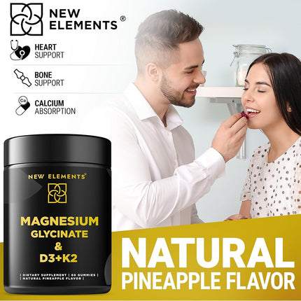 New Elements Vitamin D3 Gummies 5000 IU Made in USA, Immune Support, Bone Health, Joint Support, High Potency Chewable Vitamin D3 Supplement for Adults, Vegan, Pectin Based, Non-GMO, Gluten Free