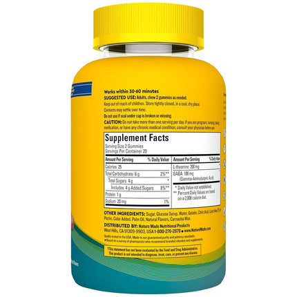 Nature Made Wellblends Stress Relief Gummies, L-theanine to help reduce stress, with GABA, Same Day Stress Support, 40 Strawberry Flavor Gummies