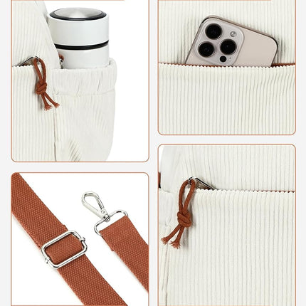 Bluboon Lunch Bag for Women Men Cute Corduroy Lunch Tote Bags Reusable Insulated Lunch Box Large Capacity Reusable Insulated Cooler for Work Picnic or Travel