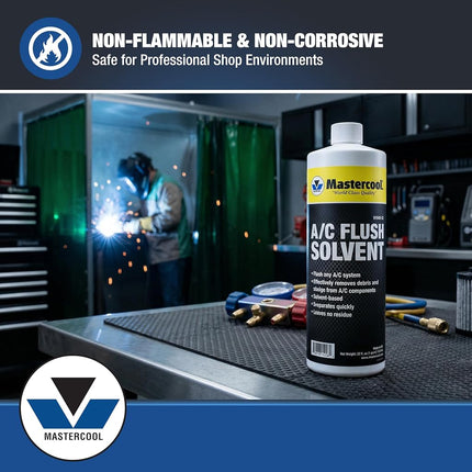 Mastercool 91049-32 Black/Yellow A/C Flush Solvent (32 oz)