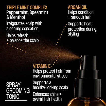 Reuzel Hairspray Grooming Tonic - Subtle Apple, Peppermint Fragrance - Perfect For Blow Drying - Ideal For Volume, Lift And Texture - Low Shine - Protects Hair From All Thermal Styling - 355 ml