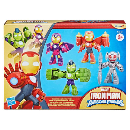 Marvel Iron Man and His Awesome Friends IRON ARMOR FIGURE PACK, Red, Gold