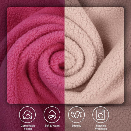 IECOii 2 Pack 4XL Dog Fleece Vest Sweater, Warm Stretchy Doberman Fleece Jacket with Leash Hole for Large Dogs - Winter & Fall Soft Pullover(Size XXXXL, Rose Red & Dusty Pink)