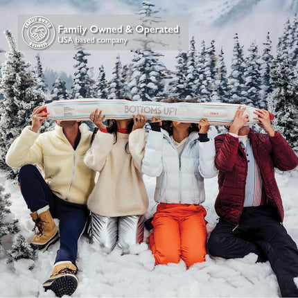 FUNBOY Plastic Inflatable Shot Board Ski, 4 Shot Capacity 6-feet Long, 4 Shot Cups Included, Apres Design, 2 Piece Set