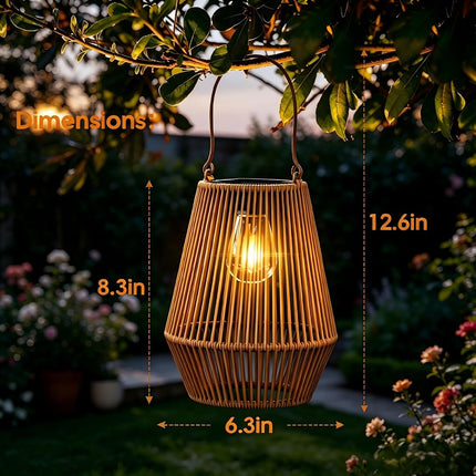 KagoLing 2 Pack Handmade Outdoor Solar Lanterns