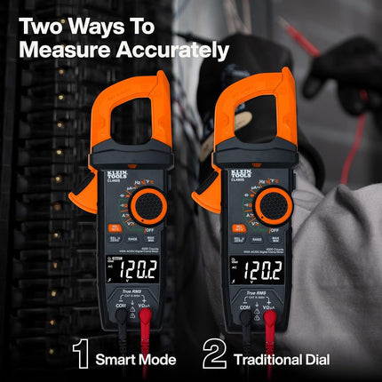 Klein Tools CL460S 400A AC/DC Auto-Ranging Smart Digital Clamp Meter with TRMS, Multimeter, Voltage Meter, Backlit Display, Amp Meter, Electrician Tools