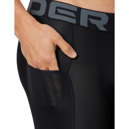 Under Armour Men's HeatGear Compression Shorts, Black (001)/Pitch Grey, 3XL Long
