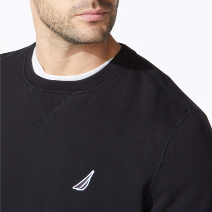 Nautica Men's Basic Crew Neck Fleece Sweatshirt, True Black, Medium