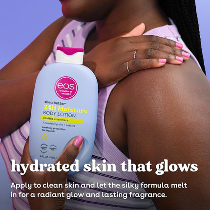 eos vanilla cashmere body lotion shea better 24hr moisture - 16 oz/473 ml