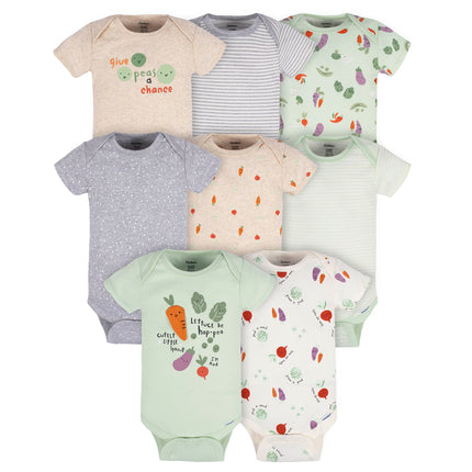 Gerber Baby 8-Pack Short Sleeve Onesies Bodysuits,