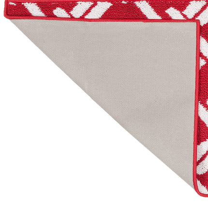 Nautica – Runner Rug | Indoor Runners for Hallways and Entry Rugs| Non-Slip and Non-Skid Entry and Kitchen Door Mat| Machine Washable Entryway Carpet Rugs | 26” x 96” | Chain Red