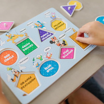 Melissa & Doug Disney Alphabet/Numbers/Shapes/Colors Peg Puzzle (8 Piece)